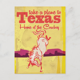 Vintage Texas Travel Horse Poster Postcard