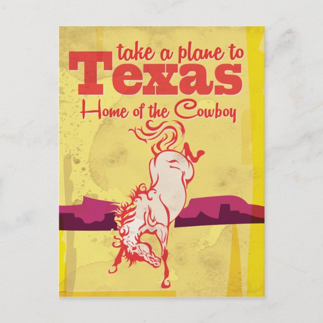 Vintage Texas Travel Poster print Postcard (Front)
