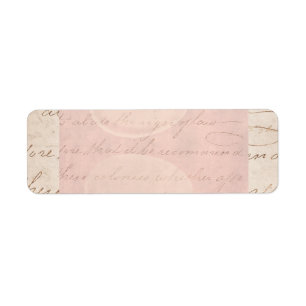 Vintage Text Colonial Script Parchment Paper Return Address Label