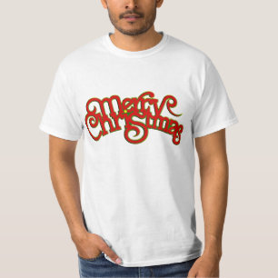 Vintage Text Design: Merry Christmas T-Shirt