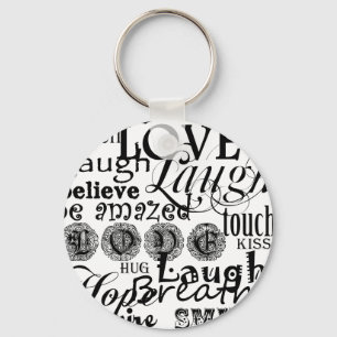 Vintage Text Life Advice Apparel and Gifts Key Ring