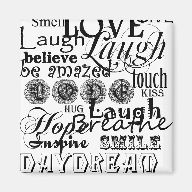 Vintage Text Life Advice Apparel and Gifts Magnet (Front)