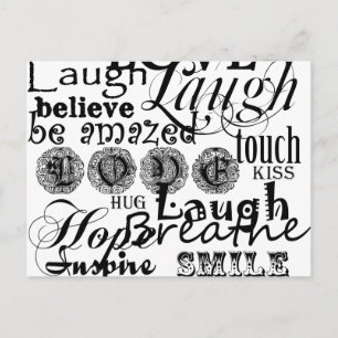 Vintage Text Life Advice Apparel and Gifts Postcard