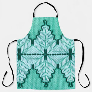 Vintage Textile Yarn Couching Technique With Graph Apron