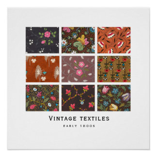 'Vintage Textiles' Poster | 1800s designs