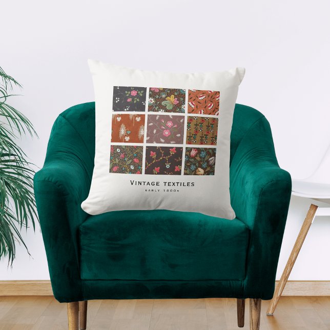 'Vintage Textiles' throw pillow | Designer pattern (Creator Uploaded)