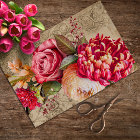 Vintage Texture Rustic Floral Decoupage