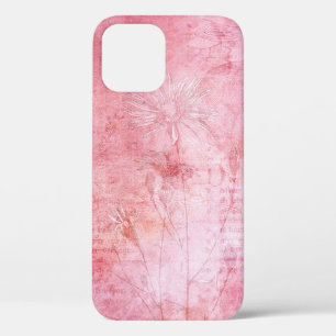 Vintage texture scrapbook pink iPhone 12 case