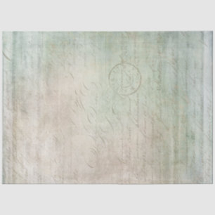 Vintage Texture Tan Green Blue Ephemera Decoupage Tissue Paper