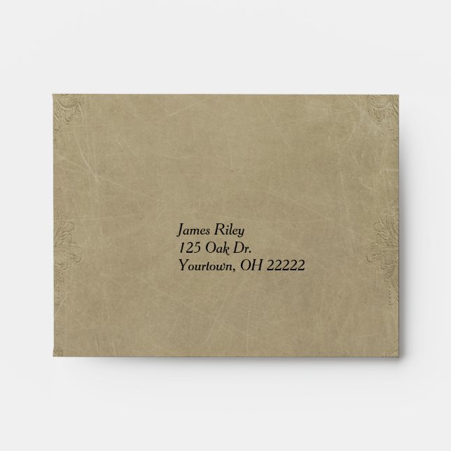 Vintage texture wedding envelope (Front)