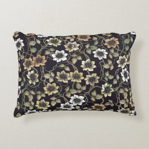 Vintage Textured Anemone Floral Background   Decorative Cushion