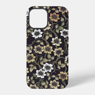 Vintage Textured Anemone Floral Background iPhone 12 Pro Case