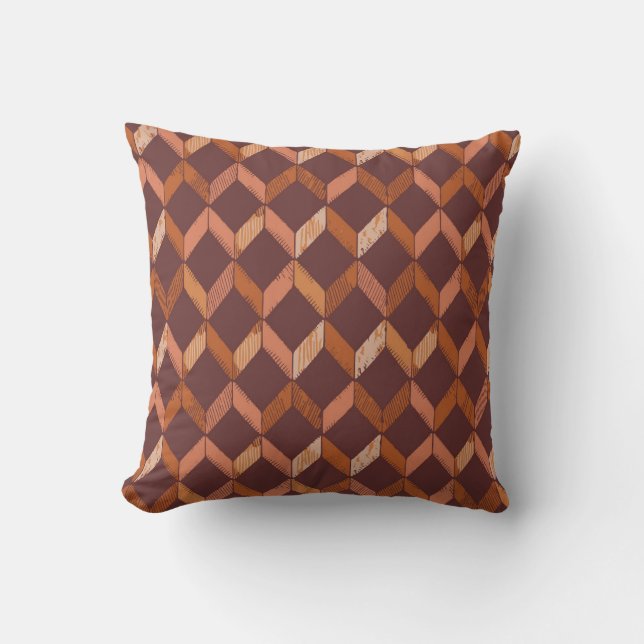 Vintage Textured Chevron Pattern Retro Seamless Ge Cushion (Front)