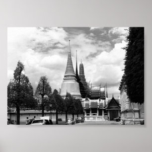 Vintage Thailand Bangkok Chapel Royal Palace Poster
