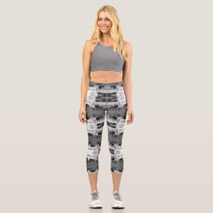 Vintage Thailand Bangkok Chapel Royal Palace view  Capri Leggings