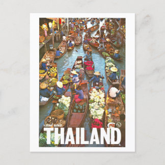 Vintage Thailand Floating Markets  Postcard