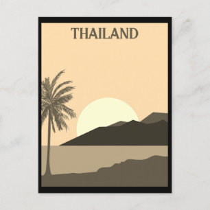 Vintage Thailand Tropical Beach Ocean Travel Postcard