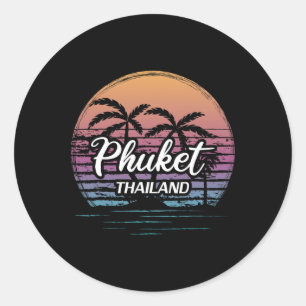 Vintage Thailand Vacation Travel Asia Thai Beach P Classic Round Sticker