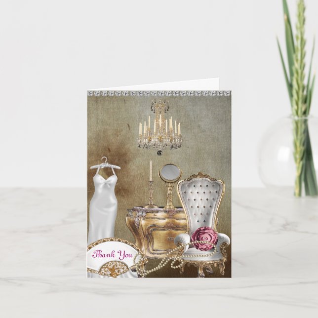 VINTAGE THANK YOU CARD FOR BRIDAL SHOWER (Front)