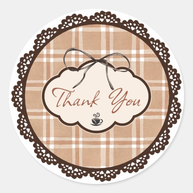 Vintage Thank You Coffee Sticker (Front)