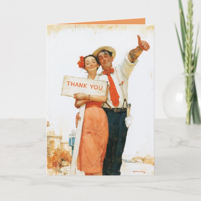 Vintage Thank You Couple Card (Front)