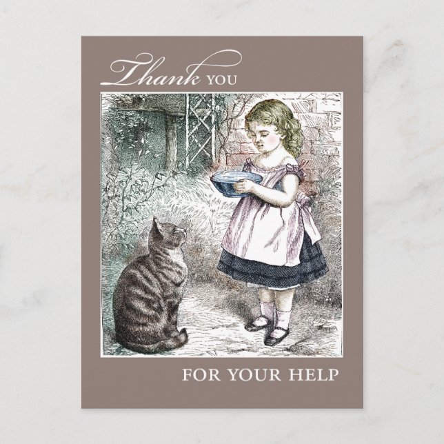 Vintage Thank You For Your Help Postcard (Front)