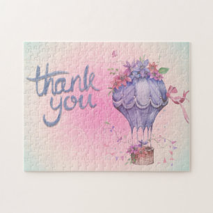 Vintage Thank You Hot Air Balloon Jigsaw Puzzle
