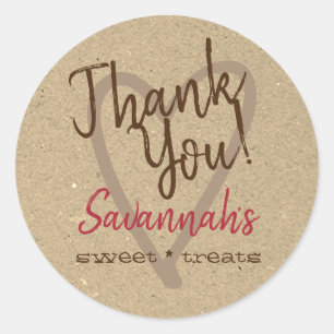 Vintage Thank You Labels Kitchen Beige Kraft Paper
