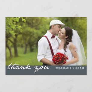 Vintage Thank You Wedding Photo Card
