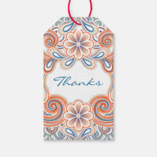 Vintage thank you with flowers gift tags