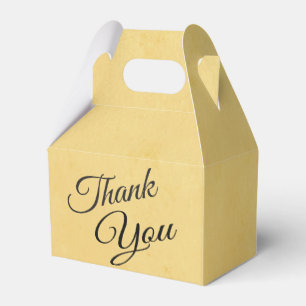 Vintage Thank You Yellow Gold And Black Favour Box