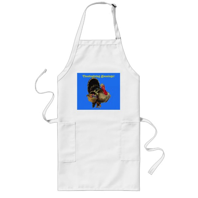 Vintage Thanksgiving Blessings Long Apron (Front)