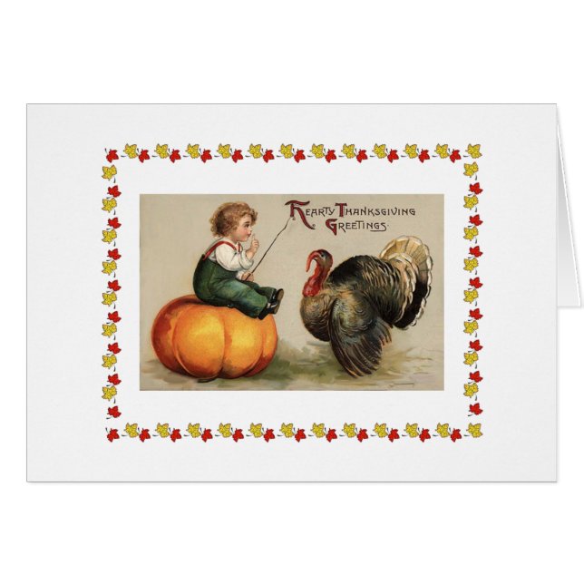 Vintage Thanksgiving Card (Front Horizontal)