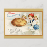 Vintage Thanksgiving Cute Funny Pie Poem