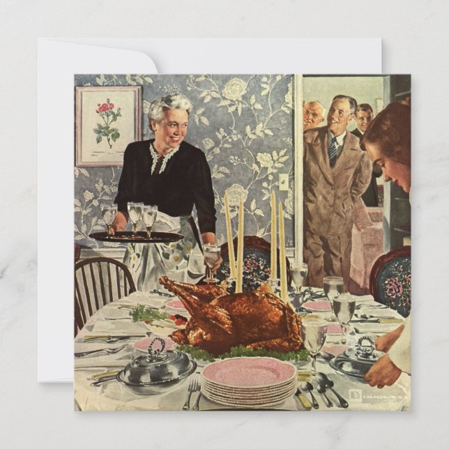 Vintage Thanksgiving, Family Dinner Invitation (Front)