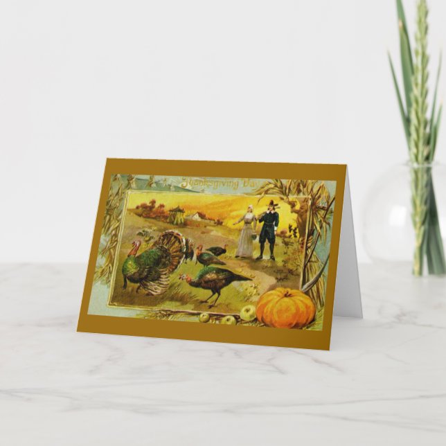 Vintage Thanksgiving Greeting Card (Front)