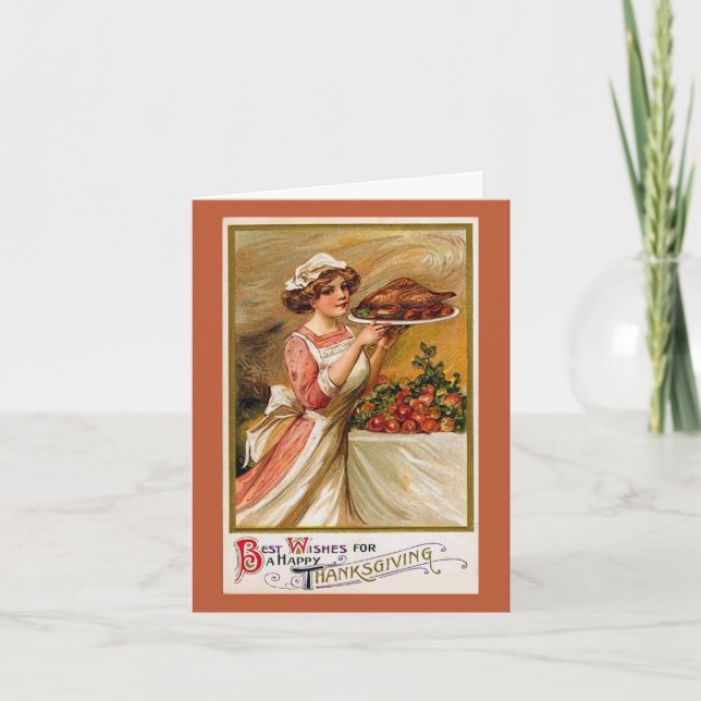Vintage Thanksgiving Greeting Card (Front)