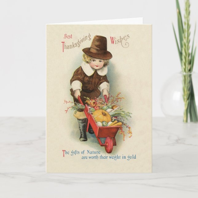 Vintage Thanksgiving Greeting Card (Front)