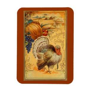Vintage Thanksgiving Greeting Magnet