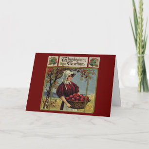 Vintage Thanksgiving Greetings Holiday Card