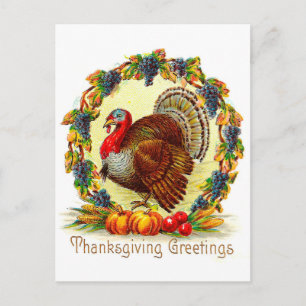 Vintage Thanksgiving Greetings Holiday Postcard