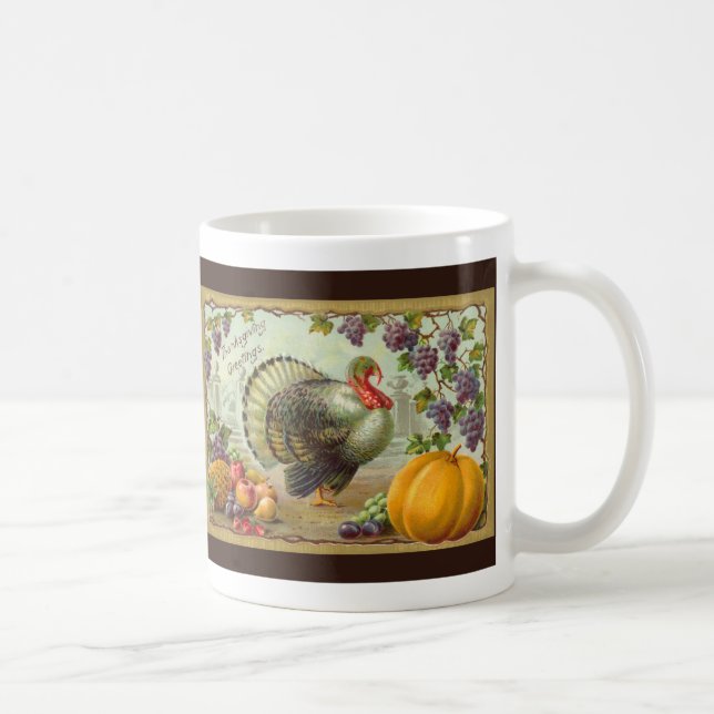 Vintage Thanksgiving Greetings Mug (Right)