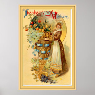 Vintage Thanksgiving Greetings Poster