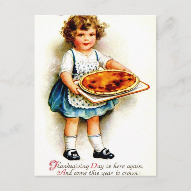 Vintage Thanksgiving Holiday Postcard (Front)