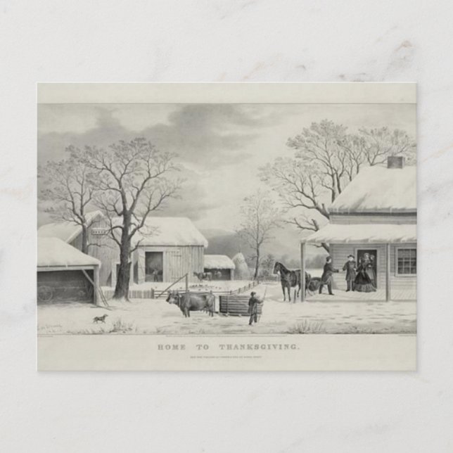 Vintage Thanksgiving Holiday Postcard (Front)