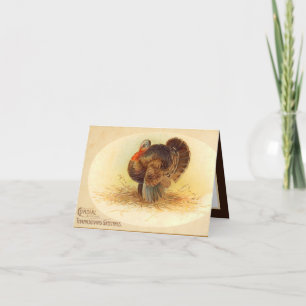 vintage Thanksgiving Holiday turkey add sentiment