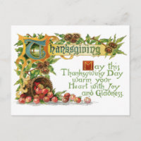 Vintage Thanksgiving Illuminated Greeting