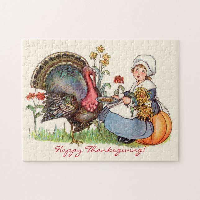 Vintage Thanksgiving Jigsaw Puzzle (Horizontal)