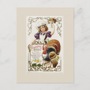 Vintage Thanksgiving Menu Postcard