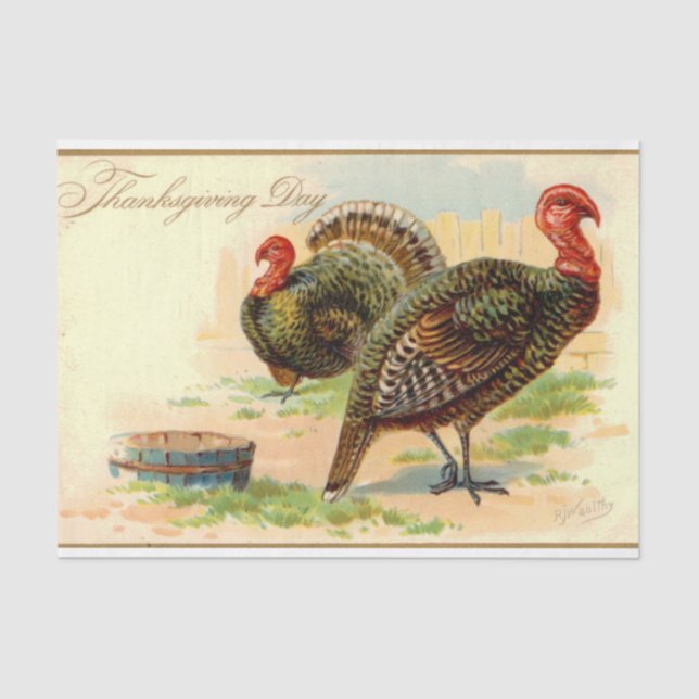Vintage Thanksgiving Mix Series Design 17 Tissue Paper (Front)